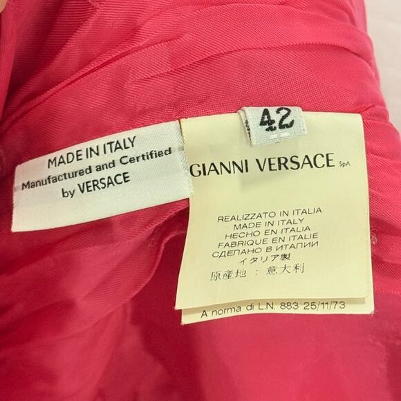 Gianni Versace Spring2009 2125$ Pink‎ Croc Jacquard Sheath Zip Back EU 42 - Picture 4 of 9